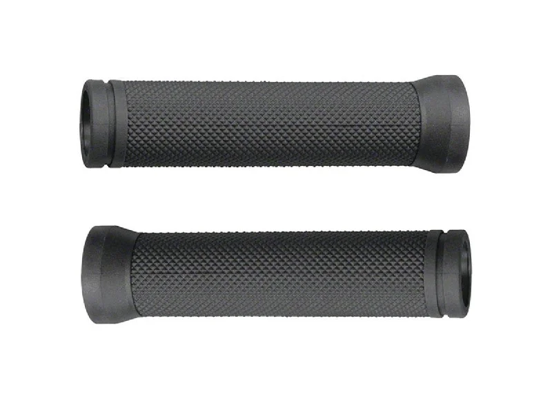 cushioned urban bicycle grips-Velo Diamond Flangless Grips - Black