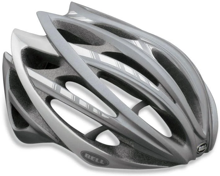 Bicycle helmet hypoallergenic-Bell Gage Road Helmet - Matt Titanium Stripes