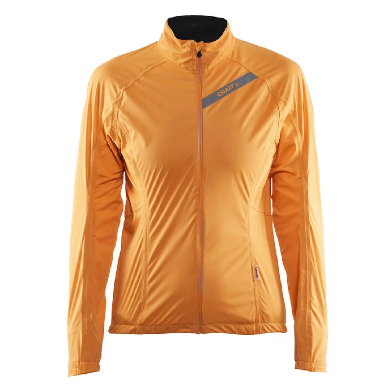 premium cycling clothing for pros-Mantellina donna Craft Belle Rain - Arancio