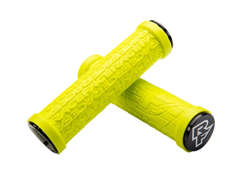 textured rubber slide-on bicycle grips-Race Face Grippler 30mm Grips - Yellow