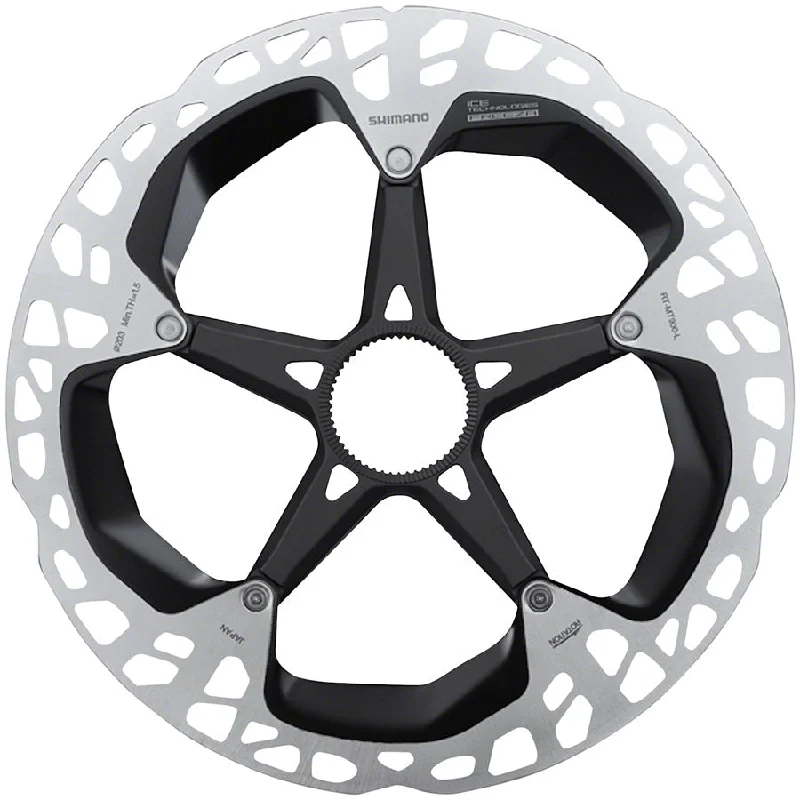 Road bike frame guard alignment-Shimano XTR RT-MT900-L Disc Brake Rotor - 203mm Center Lock Silver/Black