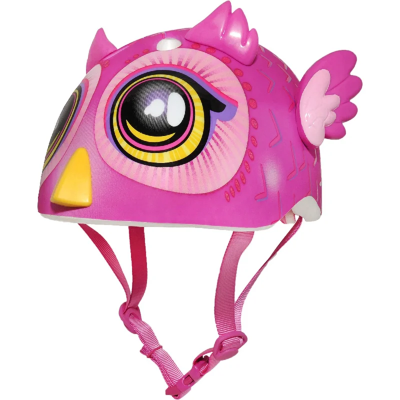 Bicycle helmet triple straps-C.Preme Raskullz Infant Safety Helmet - 1 Plus - Miniz: Big Eyes Owl-Pink