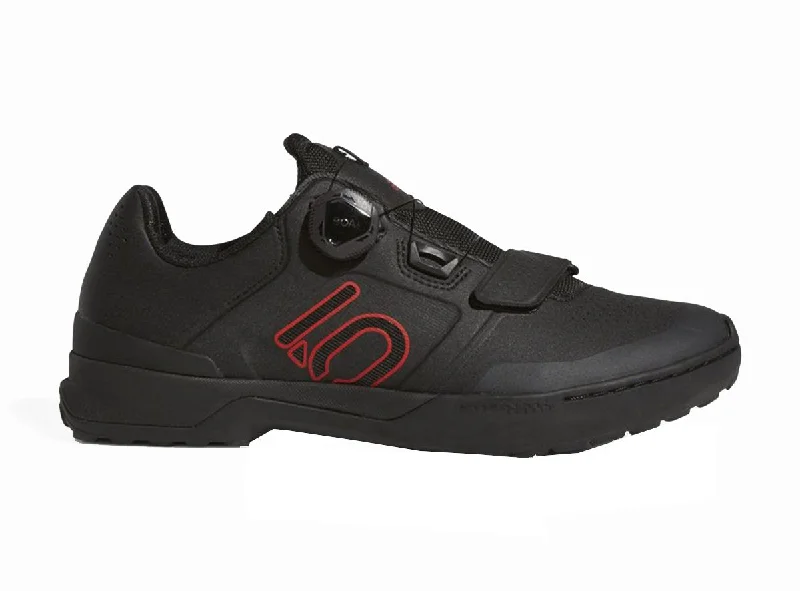 cycling clothing for simple care-Five Ten Kestrel PRO BOA Clipless MTB Shoe - Black - Red - Gray Six