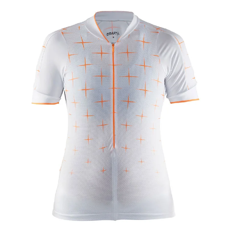 cycling clothing for coastal rides-Maglia donna Craft Belle Glow - Bianco arancio