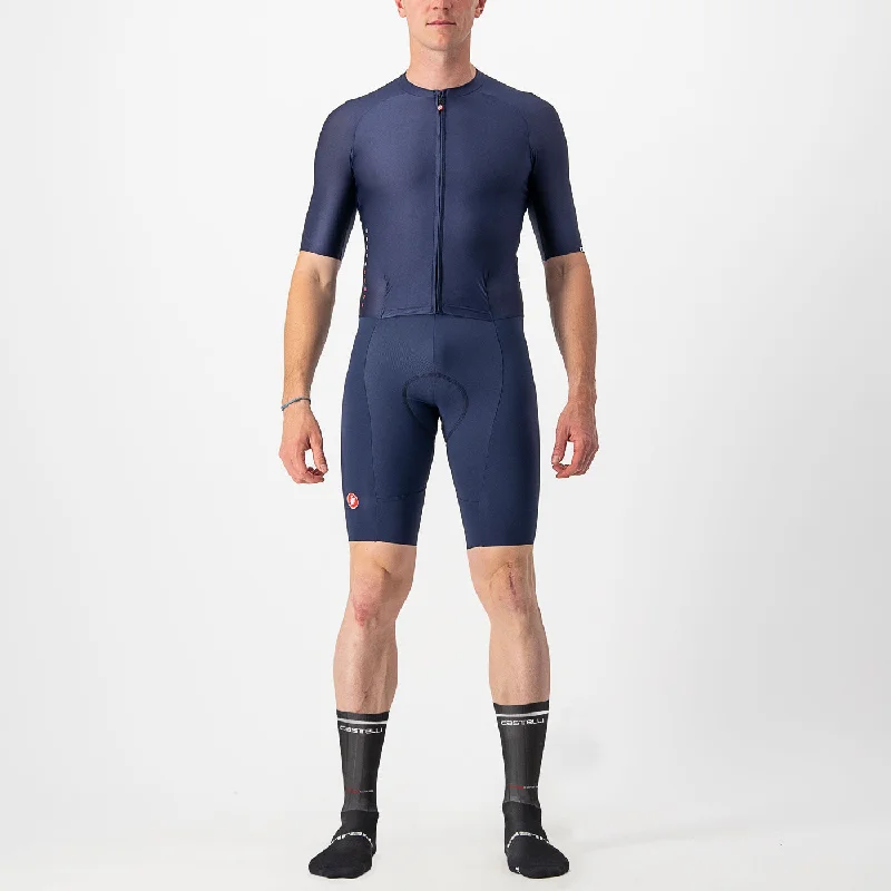 cycling clothing with loud patterns-Body Castelli Sanremo RC Speed Suit - Blu