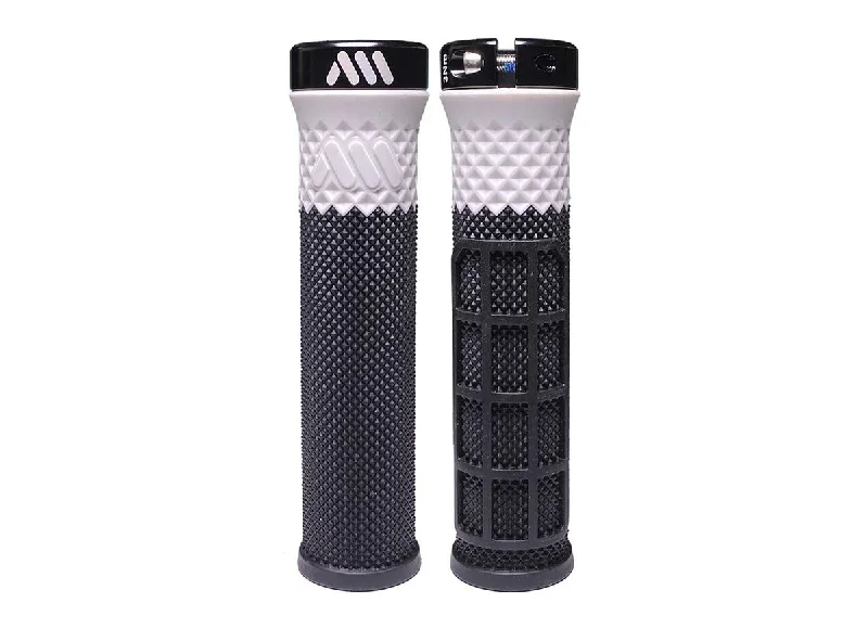 retro bicycle grips-AMS Cero Lock-On Grip - Black-White