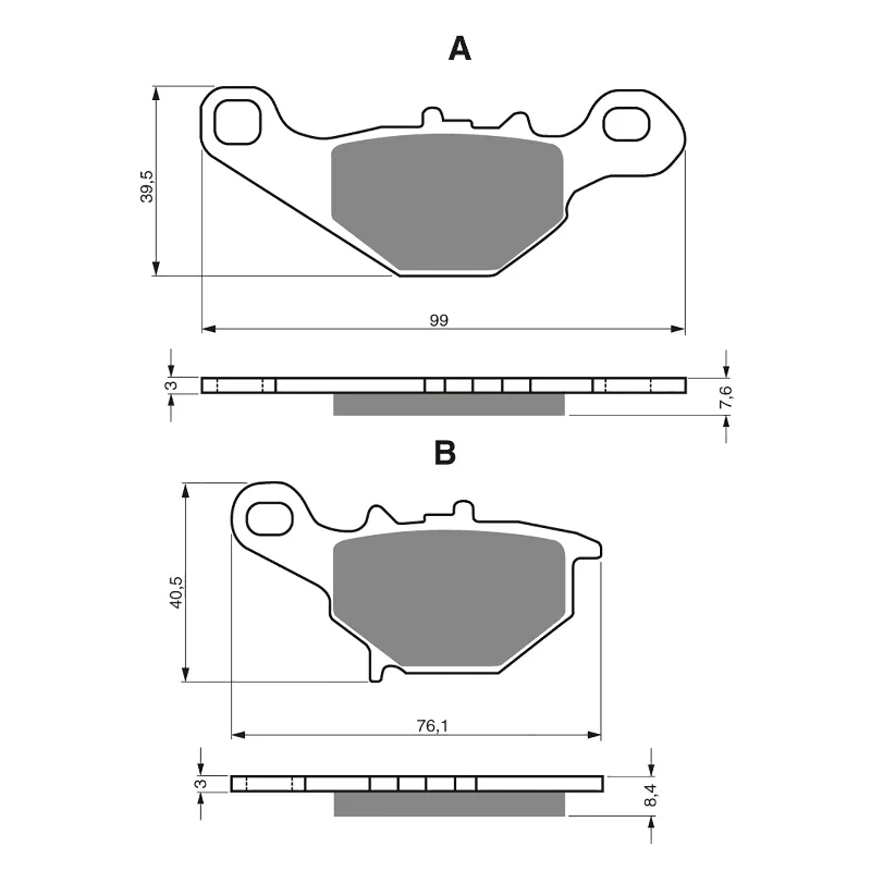 GOLDfren Brake Pads - S3 Sintered Sports (PBPH214)