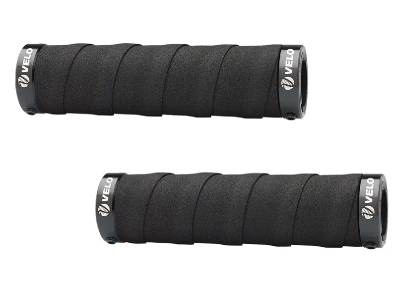 colorful e-bike grips-Velo Attune Lock On Grips - Black