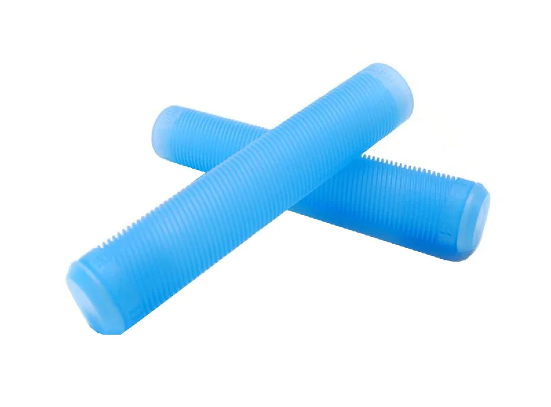 chunky bicycle grips-Eastern Riblet Flangeless BMX Grips - Trans Blue