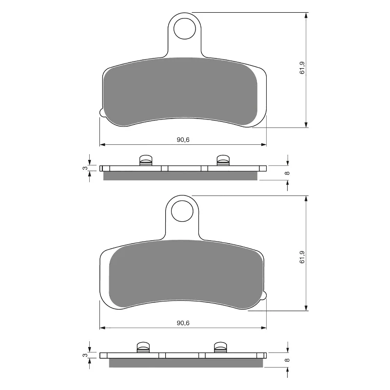 GOLDfren Brake Pads - S3 Sintered Sports (PBPH398)