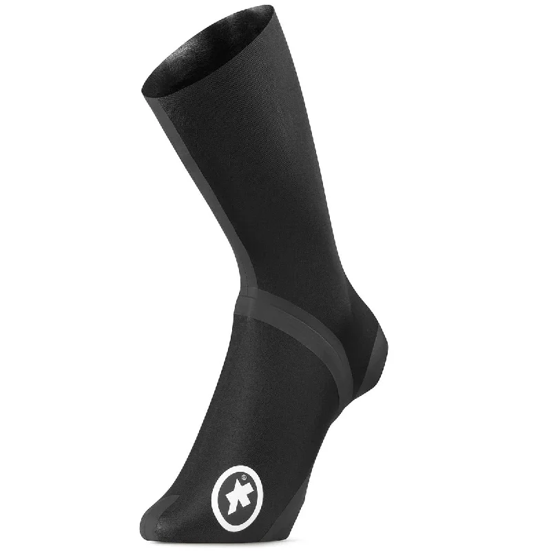 cycling clothing with ray protection-Copriscarpe Assos Assosoires rain bootie - Nero