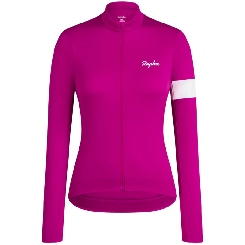 cycling clothing with shiny logos-Maglia donna maniche lunghe Rapha Core - Viola