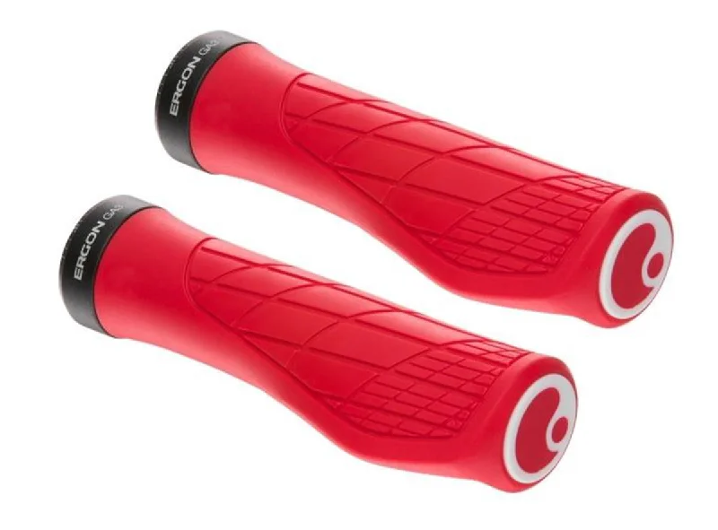 single-density sprint bike grips-Ergon GA3 Lock-On Grips - Risky Red