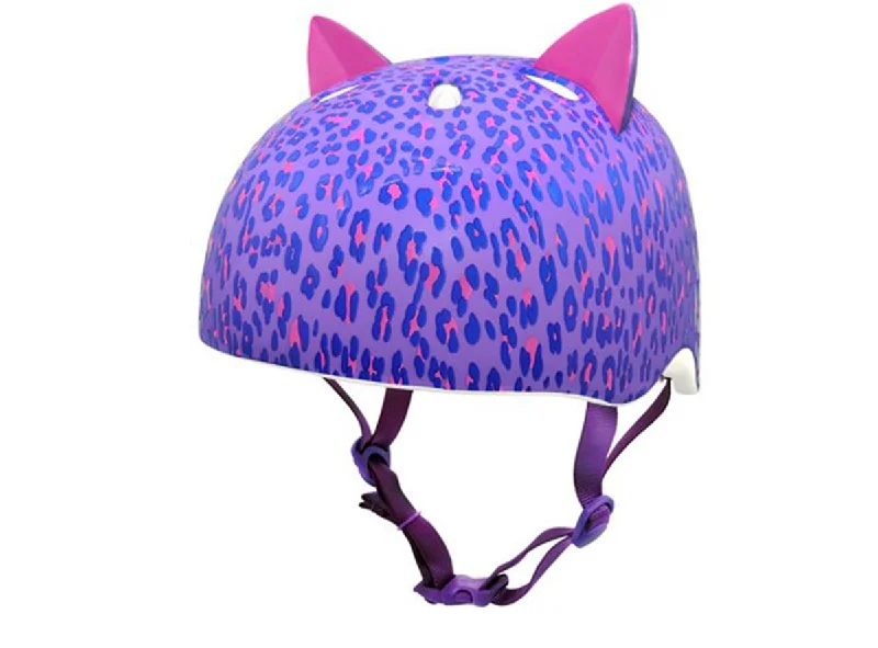 Bicycle helmet bug net-C.Preme Krash Youth Helmet - 8 Plus - Leopard Kitty-Purple