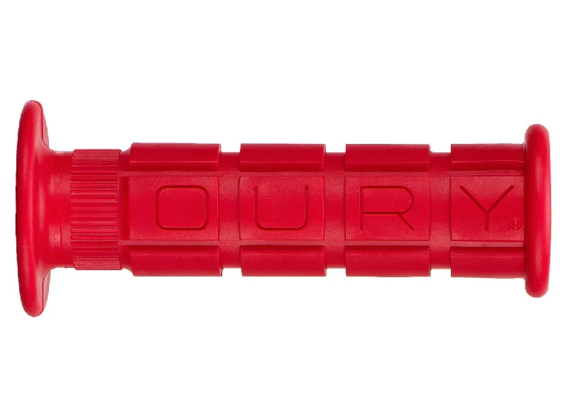 plain bicycle grips-Oury Single Compound Grips with Flange - Red