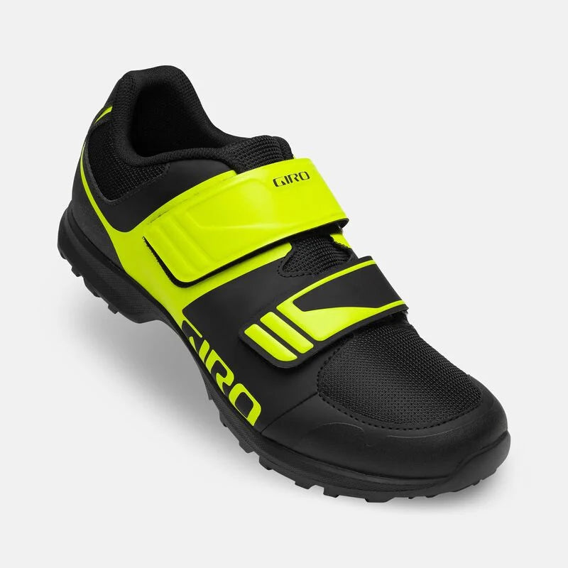 cycling clothing with cozy linings-Giro Berm Clipless MTB Shoe - Black-Citron Green