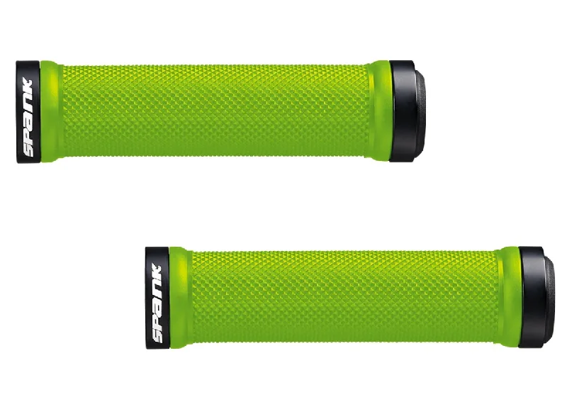 carbon fiber e-bike compatible grips-Spank Spoon Grips - Green