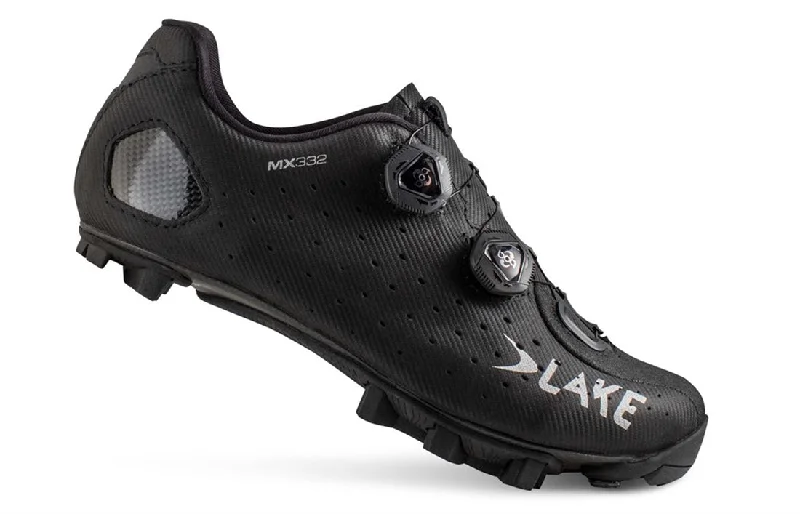 cycling clothing for rocky paths-Lake MX332 Shoe Blk/Sil 48