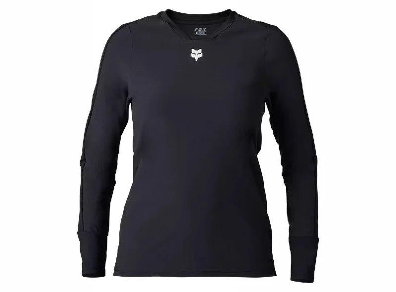 cycling clothing for wet zones-Fox Racing Defend Thermal Long Sleeve MTB Jersey - Womens - Black