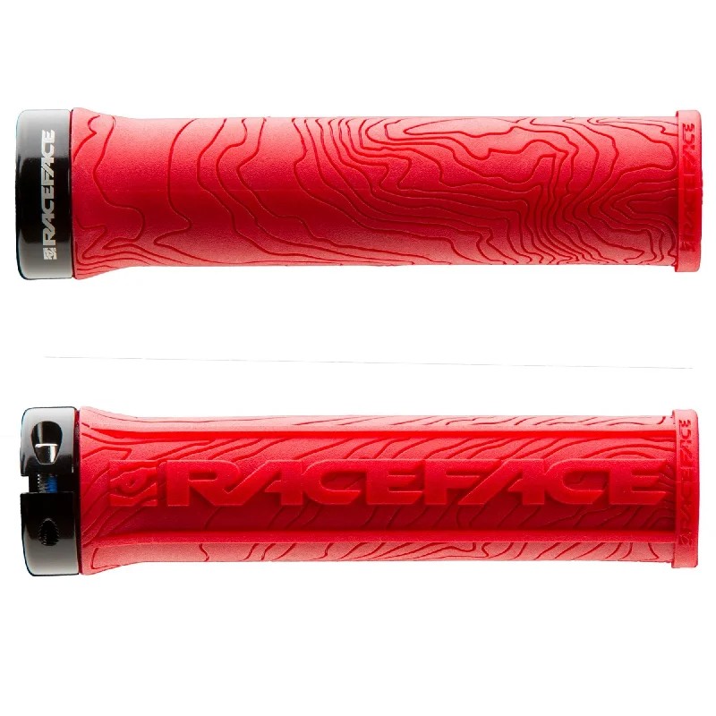 blue pro-grade bicycle grips-Race Face Half Nelson Lock-On Grips - Red