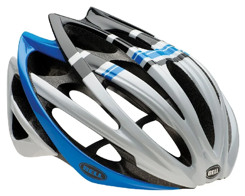 Bicycle helmet stability-Bell Gage Road Helmet - White-Blue Draft