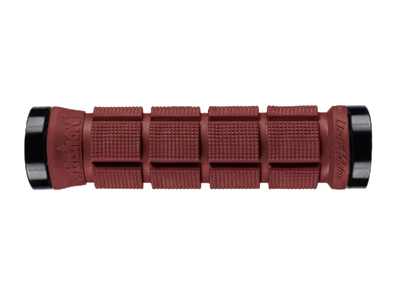 commuter embossed bicycle grips-Lizard Skins Northshore Lock-On Bonus Pack Grips - Deep Red