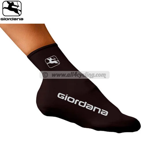 cycling clothing with shiny logos-Copriscarpe Lycra Giordana - Nero