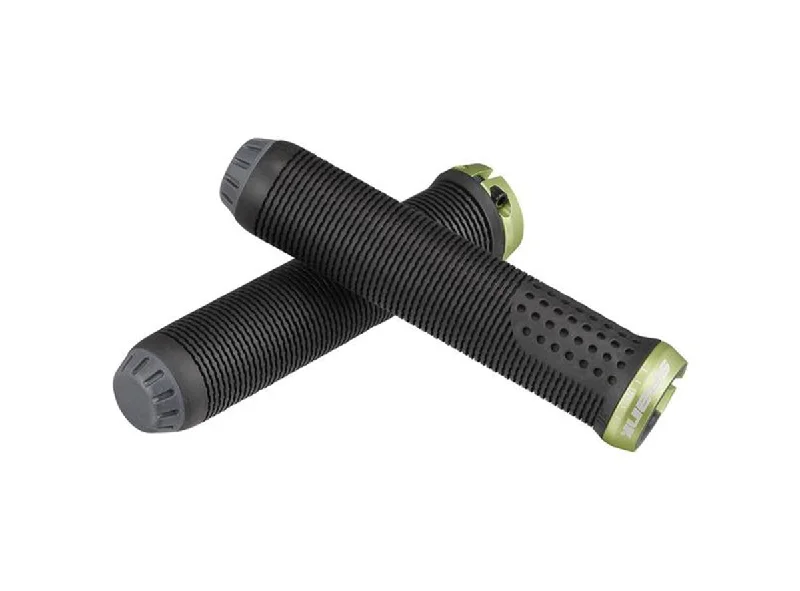 extra long discreet bicycle grips-Spank Spike Grips 30 - Black-Green