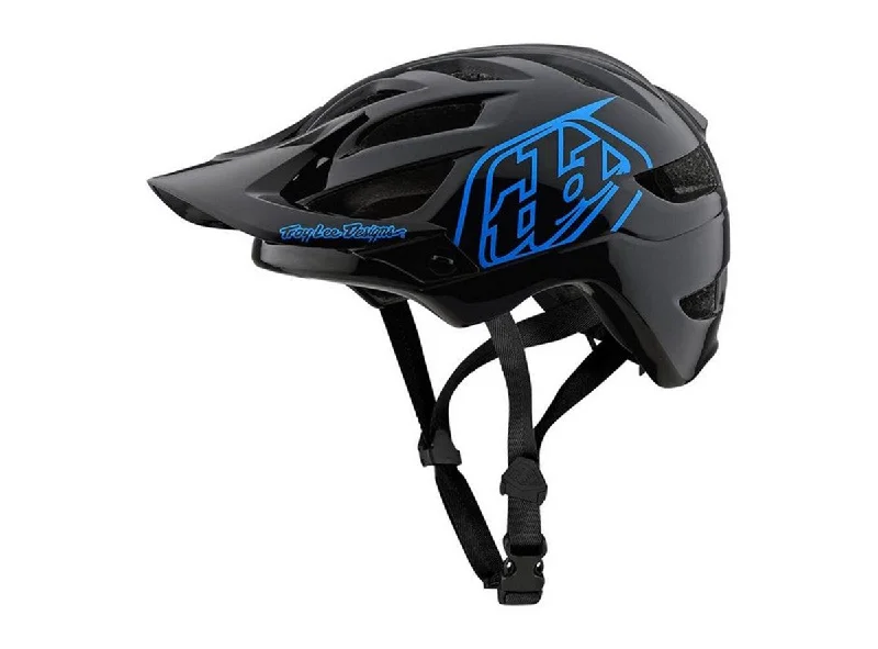 Bicycle helmet shared mobility-Troy Lee Designs A1 Drone Helmet - Youth - Black-Blue