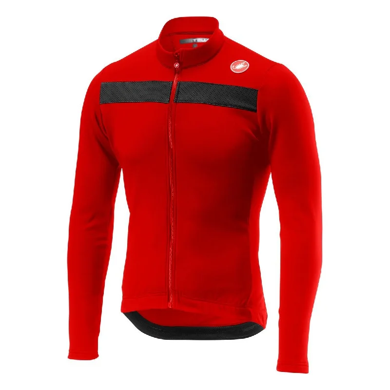 cycling clothing with new fit-Maglia maniche lunghe Castelli Puro 3 - Rosso