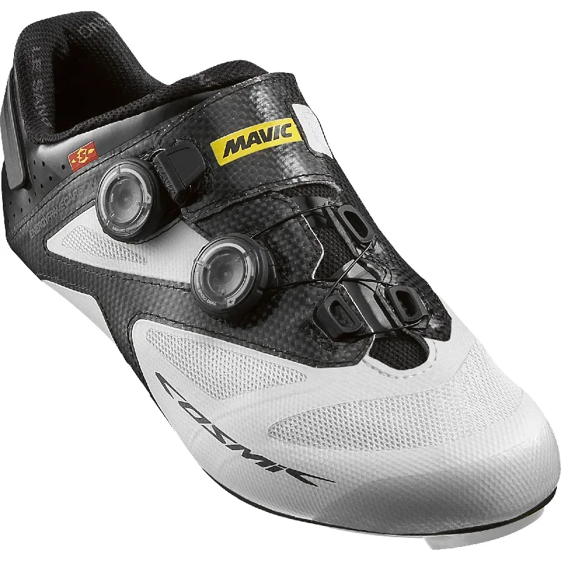 cycling clothing with pliant fit-Mavic Cosmic Ultimate II Road Shoe - White-Black