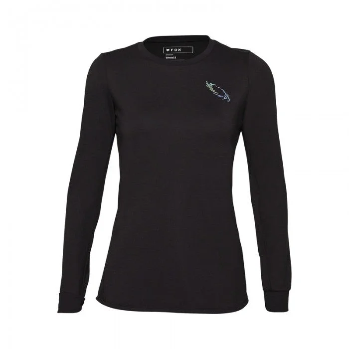 premium cycling clothing for pros-Fox Racing Ranger Dri Release Mid Long Sleeve MTB Jersey - Womens - Lunar - Black