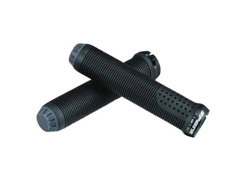 black ventilated bicycle grips-Spank Spike Grips 30 - Black-Gray